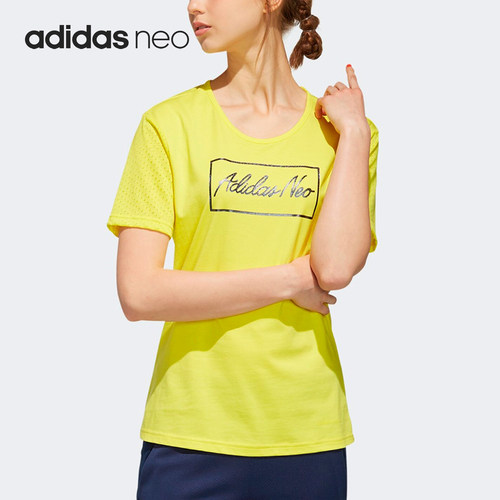 Adidas/阿迪达斯正品Neo CS RNBW TEE 女士运动短袖T恤FK9962