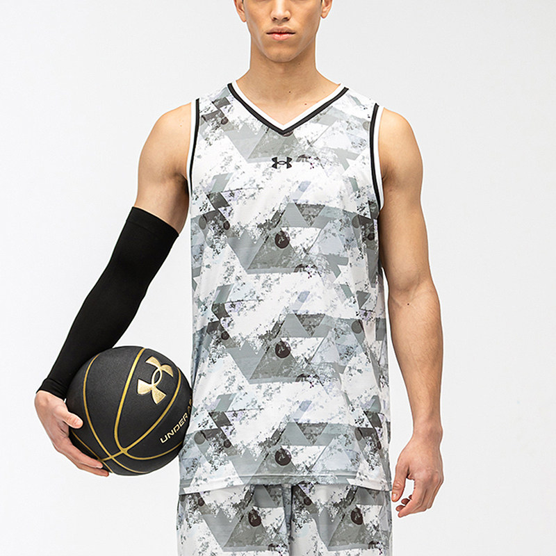 UA/安德玛正品运动男士宽松时尚印花图案篮球背心21500108-100