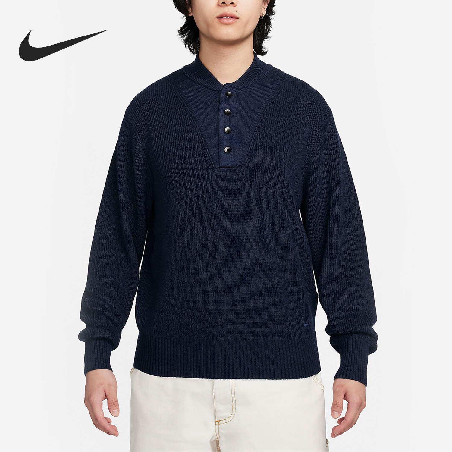 Nike/耐克正品Life Military Henley 男子时尚毛衣FN3119-451