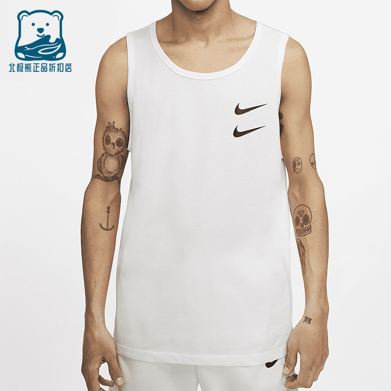 Nike/耐克正品2025男士休闲无袖印花圆领套头背心T恤CQ5293-100