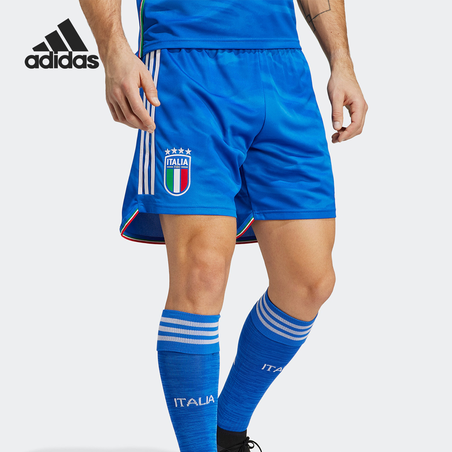 Adidas/阿迪达斯正品新款男子意大利队球迷版足球短裤HS9877