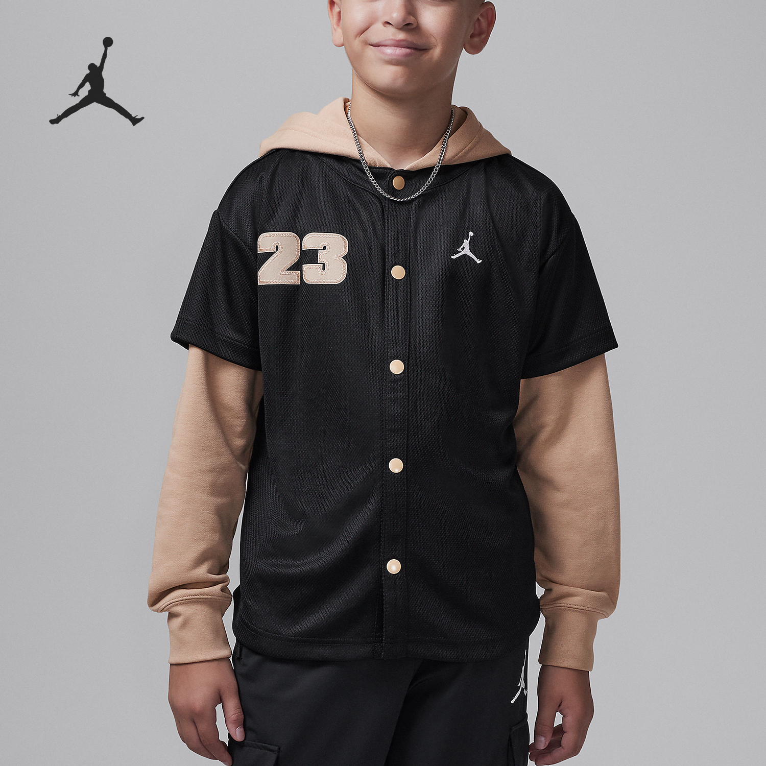 Nike/耐克正品JORDAN大童针织透气运动夹克外套HQ7130-010