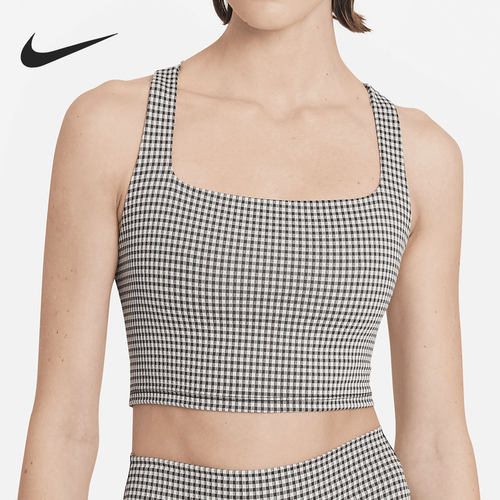 Nike/耐克正品 YOGA 女子短款格纹瑜伽运动背心DA1095-133