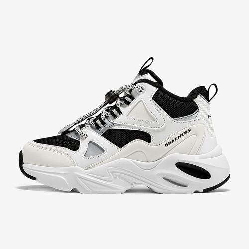 Skechers斯凯奇正品大童加厚抗寒系带圆头雪地靴319256L-WBK