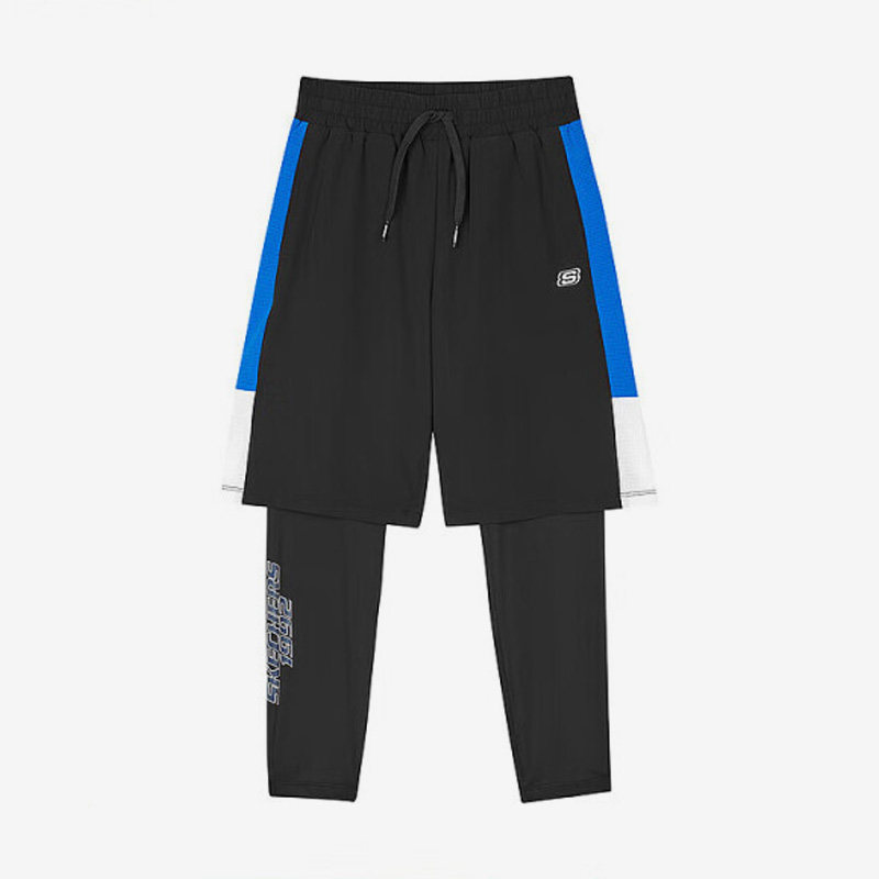 Skechers/斯凯奇正品新款透气梭织儿童骑行假两件短裤紧身裤
