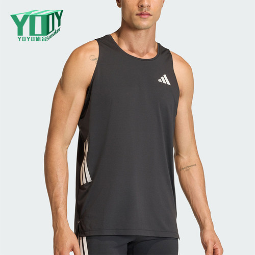 Adidas/阿迪达斯正品夏季男士透气日常跑步运动圆领背心T恤JZ6544