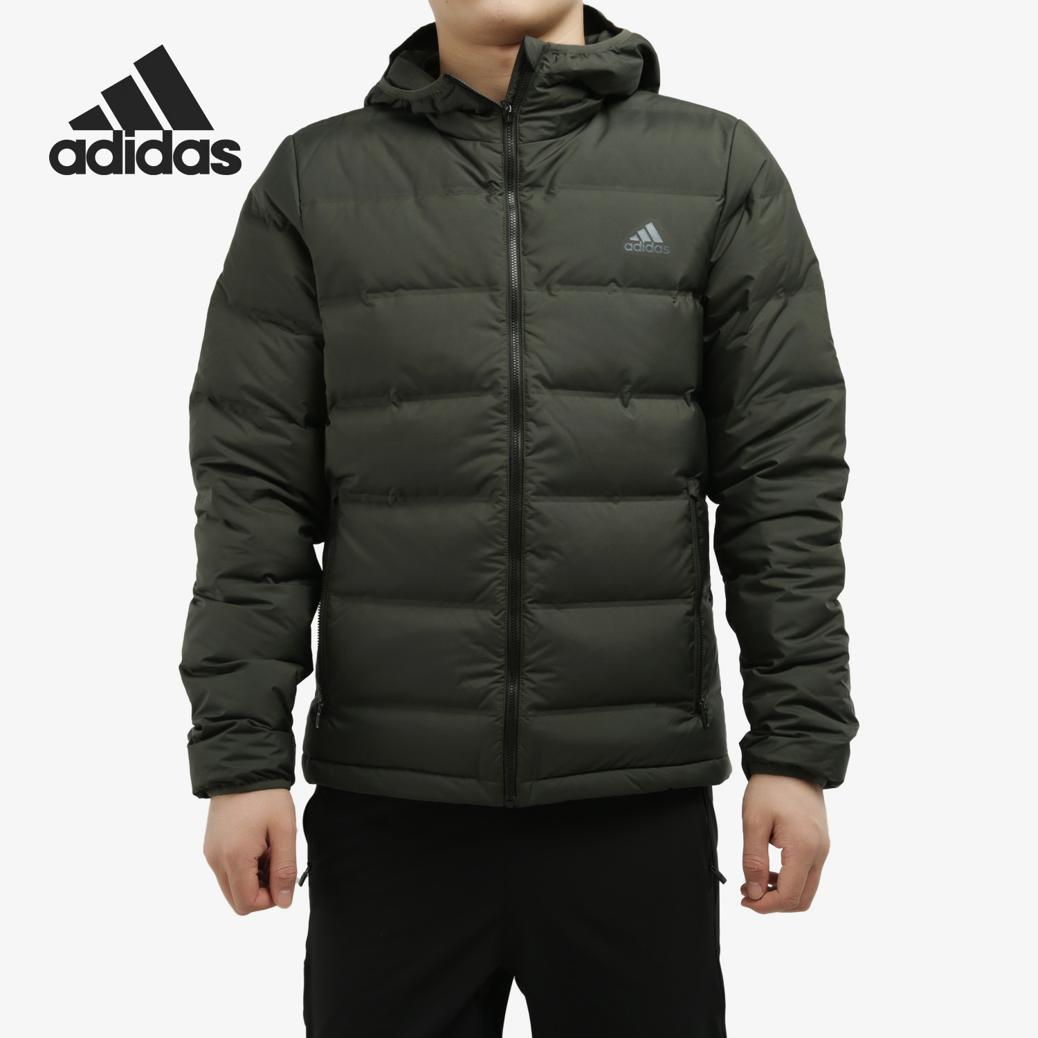 阿迪达斯男正品连帽羽绒服运动
