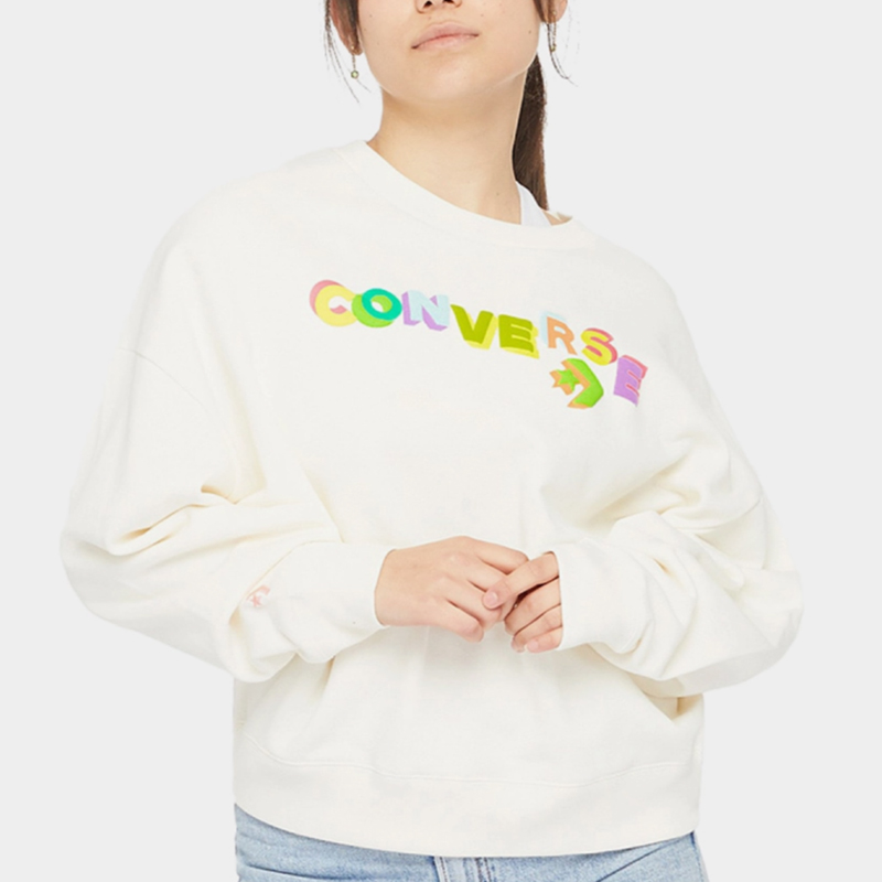 Converse/匡威正品2025新款女子印花休闲圆领卫衣10025069-A01
