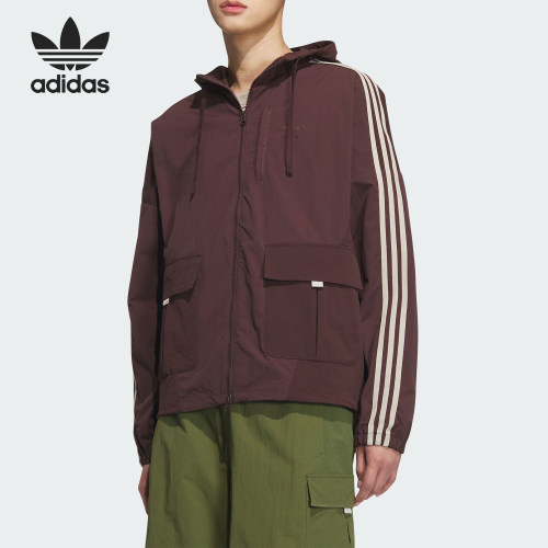 Adidas/阿迪达斯正品三叶草男士梭织运动宽松夹克外套JG1518