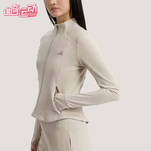 Adidas/阿迪达斯正品2026女士短款经典运动训练修身外套KH2675