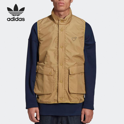 Adidas/阿迪达斯正品三叶草菲董男士充气立领运动马甲GM4184