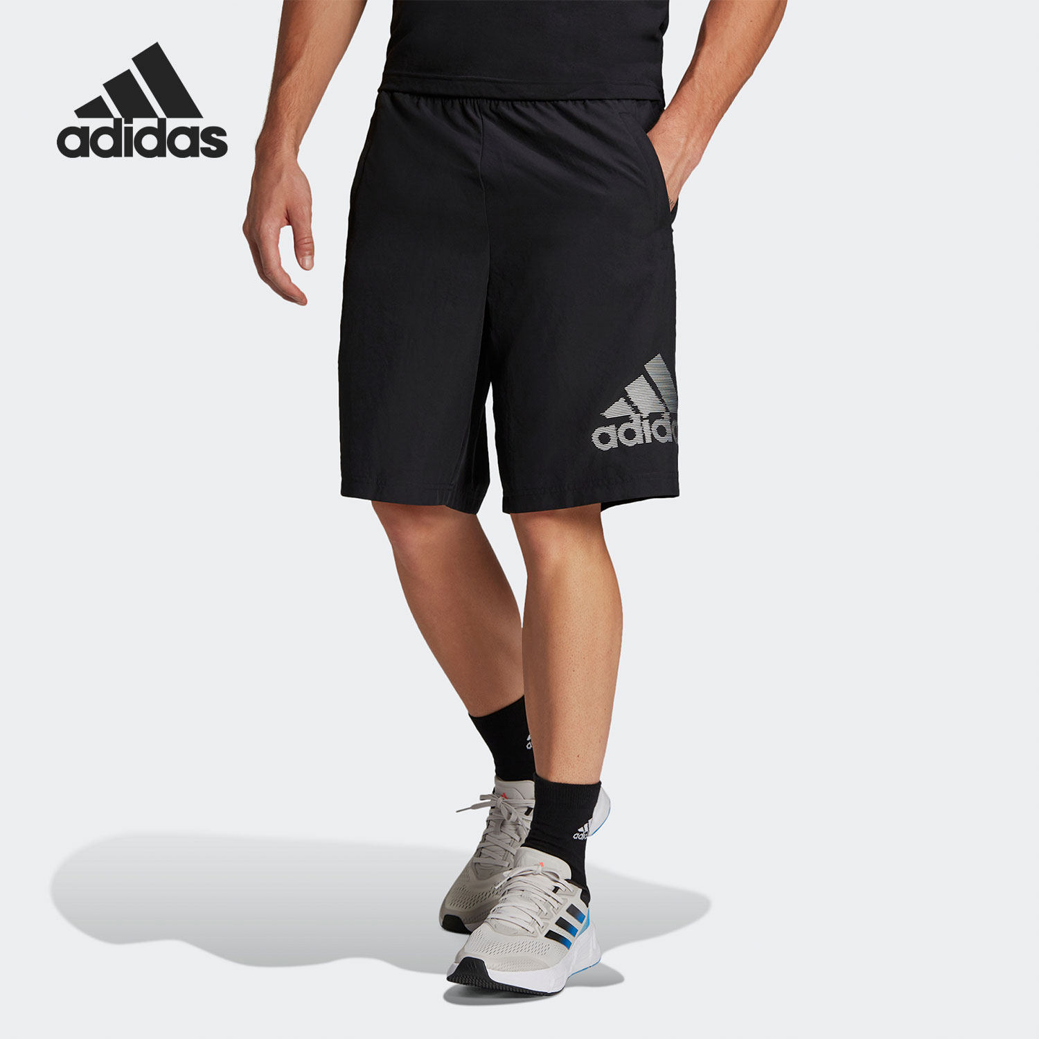 Adidas/阿迪达斯官方正品新款梭织训练男子运动健身短裤 HF7201