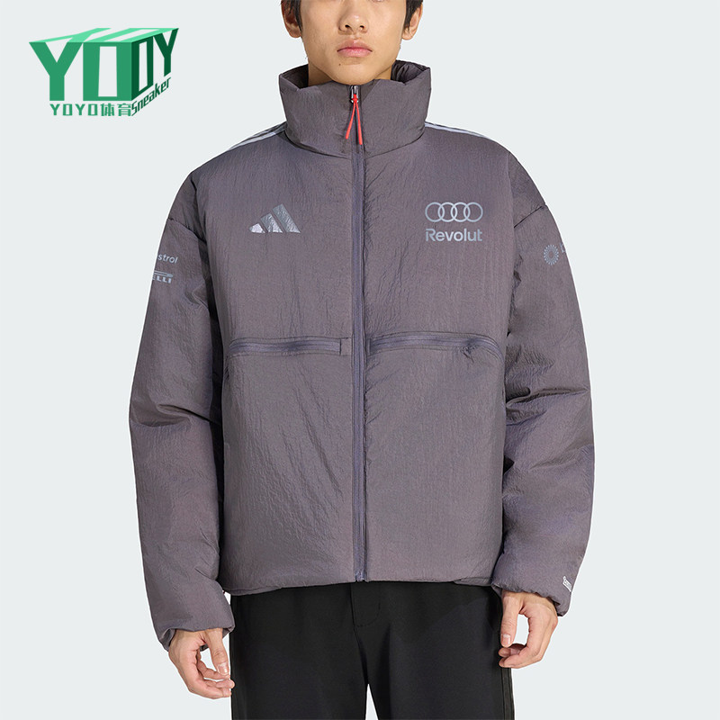 Adidas/阿迪达斯正品新款男士保暖高领经典拉链长袖棉服KF8536