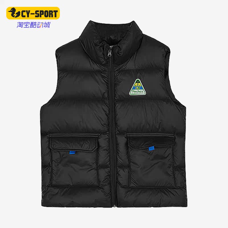 Skechers/斯凯奇正品新款儿童防风御寒梭织羽绒休闲透气运动马甲