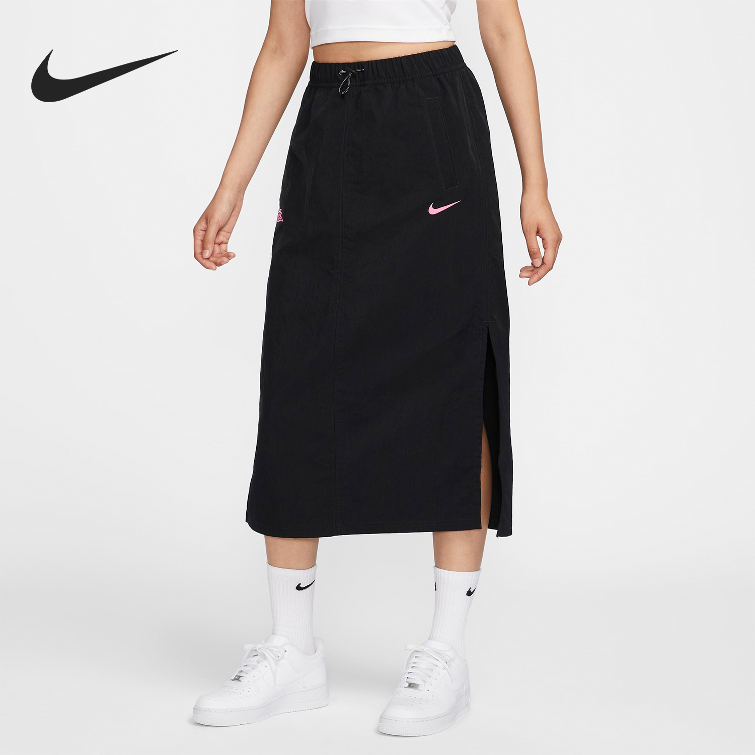 Nike/耐克正品新款女士运动休闲透气宽松梭织半身裙HM4623-010