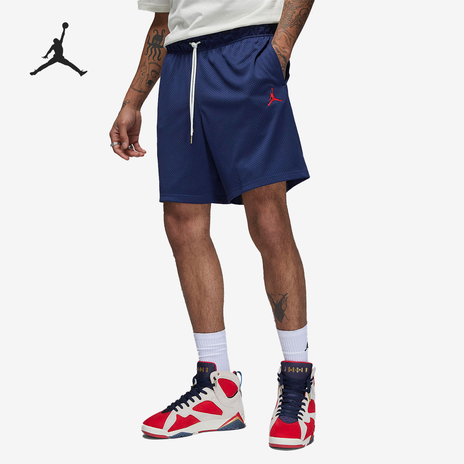 Nike/耐克正品JORDAN男士系带印花训练运动短裤DX5648-410