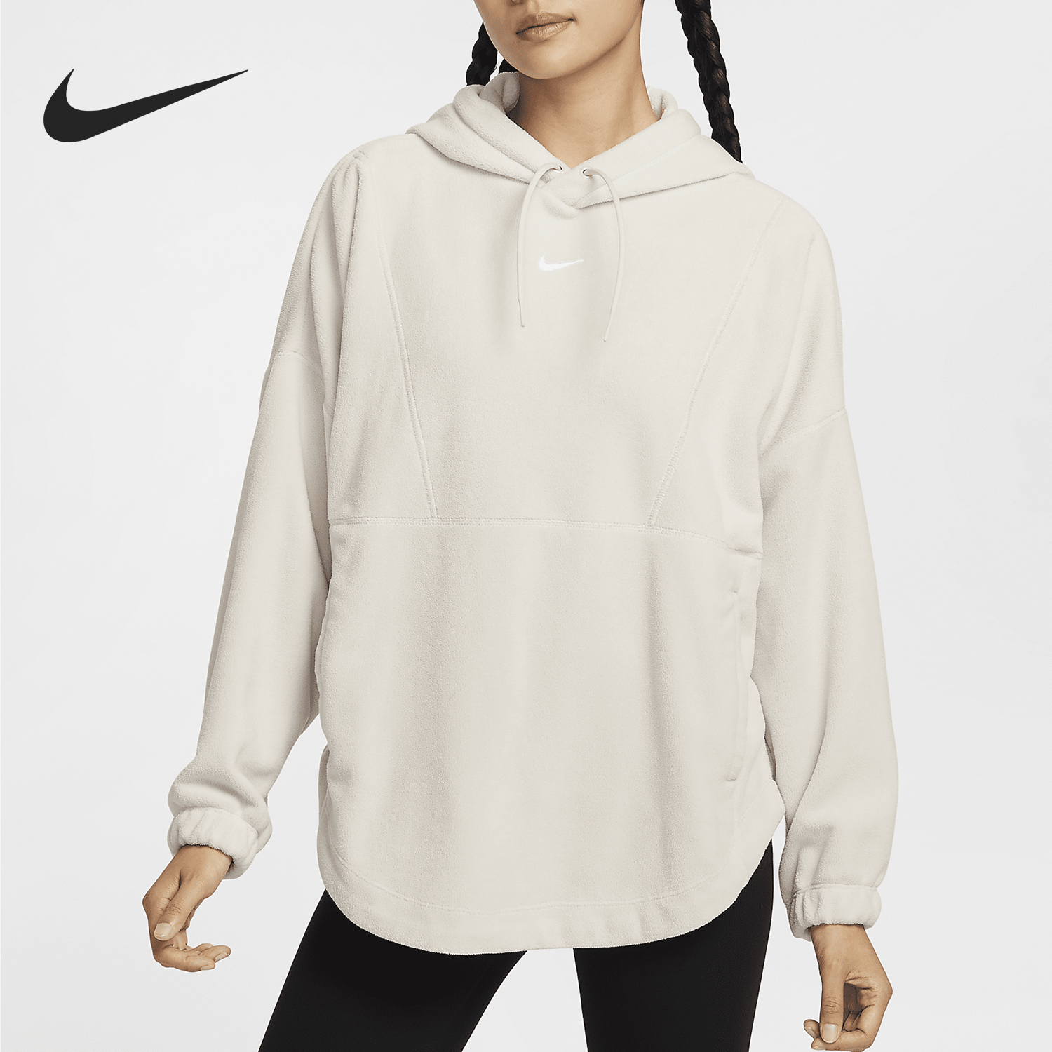 Nike/耐克正品秋冬新款女士毛绒连帽简约运动卫衣FV8077-104
