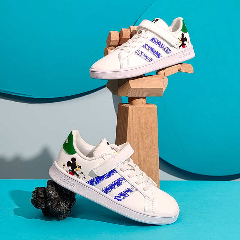 Adidas/阿迪达斯正品迪士尼联名儿童魔术贴运动板鞋GZ3319