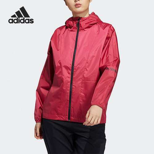 Adidas/阿迪达斯正品女款纯字母拉链连帽长袖夹克外套GN7557