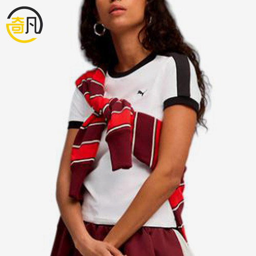 Puma/彪马正品T7Slim运动休闲套头舒适轻便经典短袖T恤635876-02