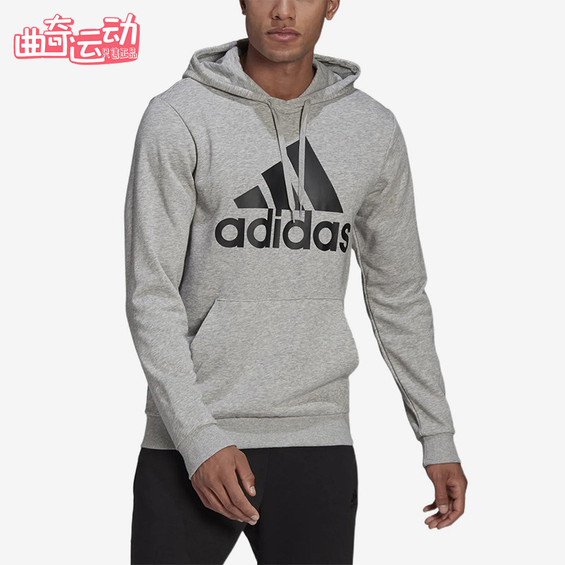 Adidas/阿迪达斯正品印花连帽男灰色休闲经典舒适轻便卫衣GK9541