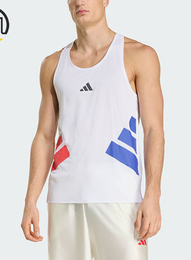Adidas/阿迪达斯正品男士修身健身跑步经典运动无袖背心T恤JY8624