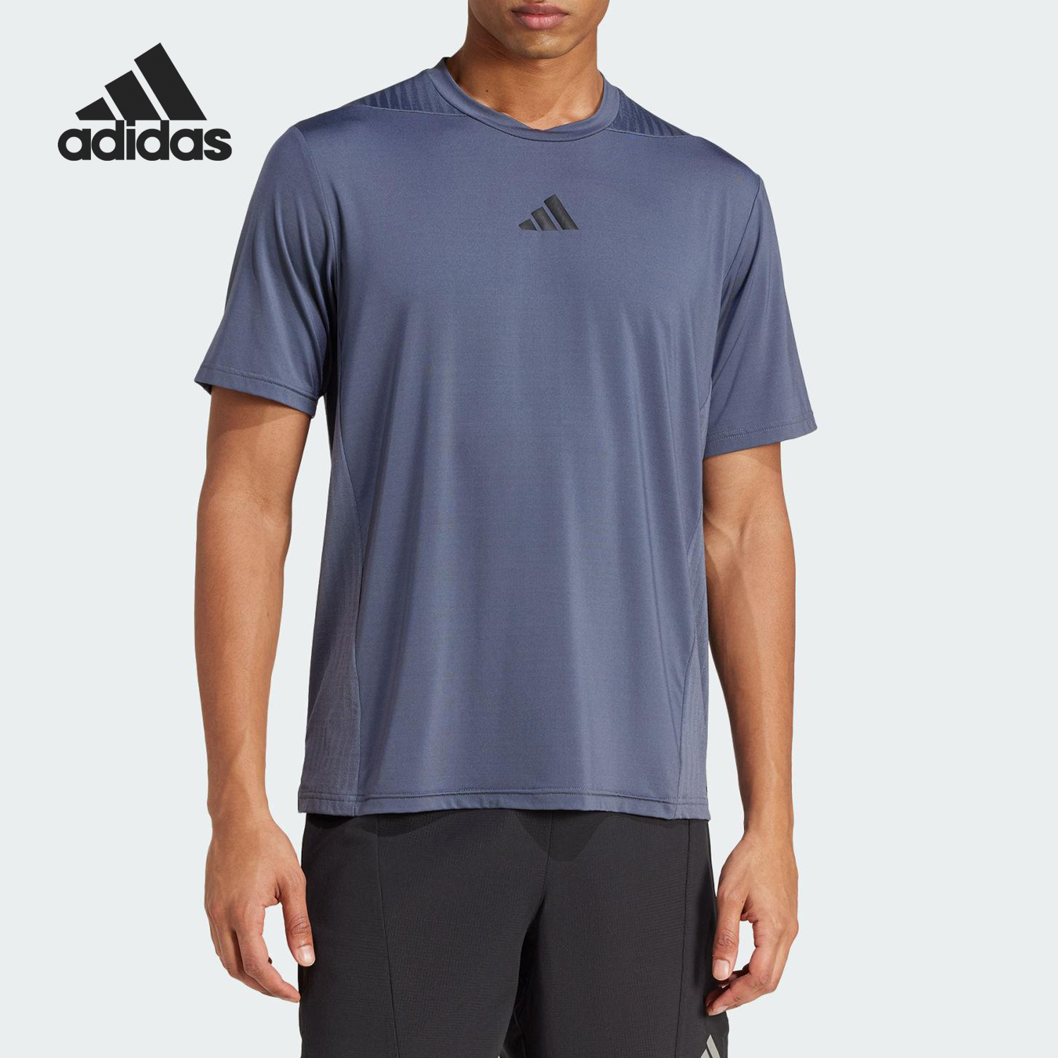 Adidas/阿迪达斯正品夏季款男士训练运动透气健身短袖JI8189