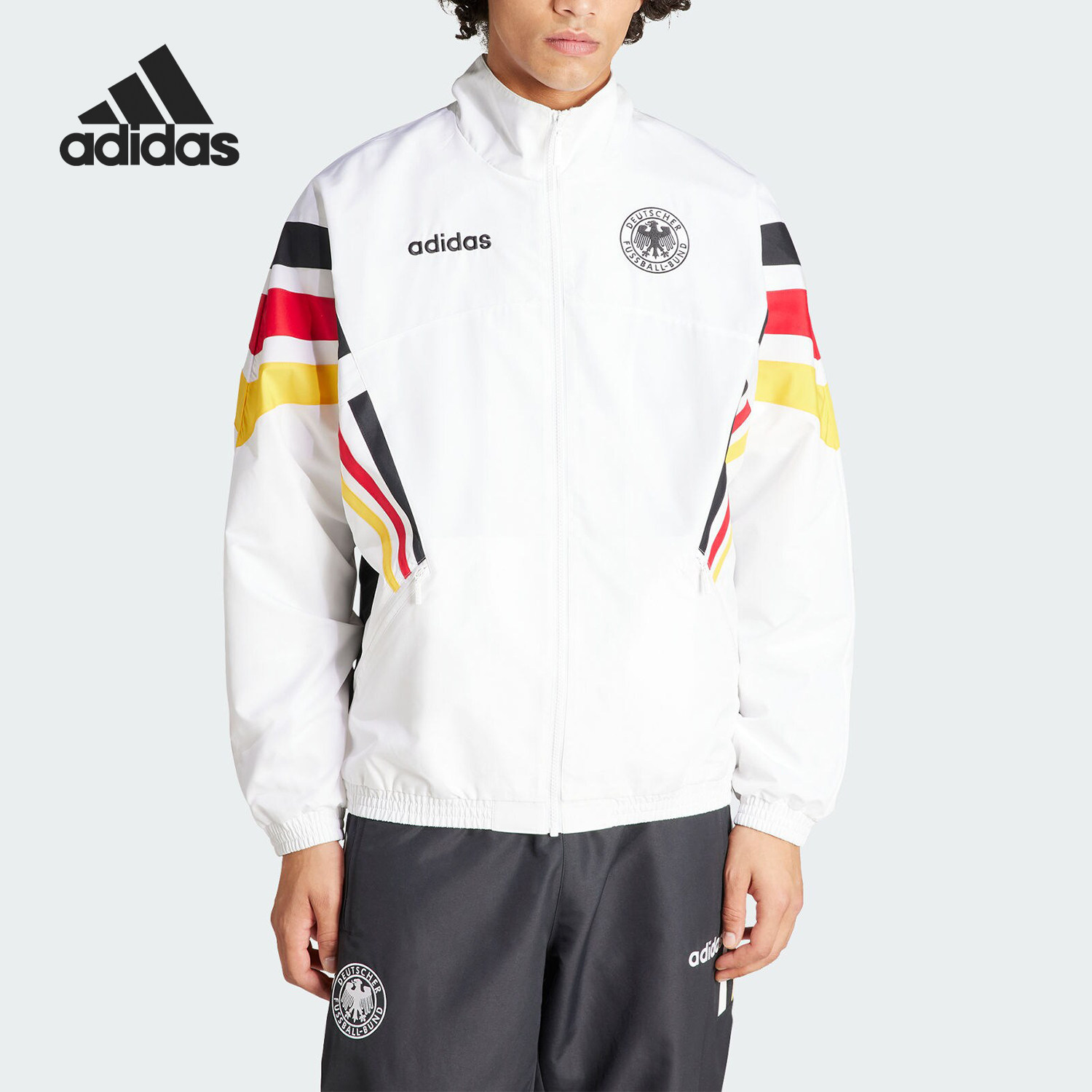 Adidas/阿迪达斯正品德国队足球休闲文化男士立领夹克IT7752