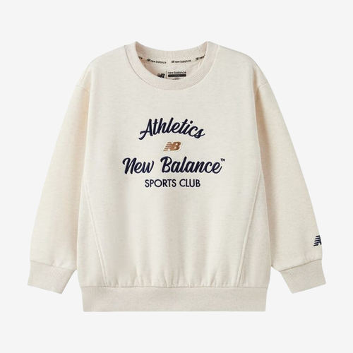 New Balance新百伦正品儿童落肩圆领加绒套头卫衣7ZF4E043-OML