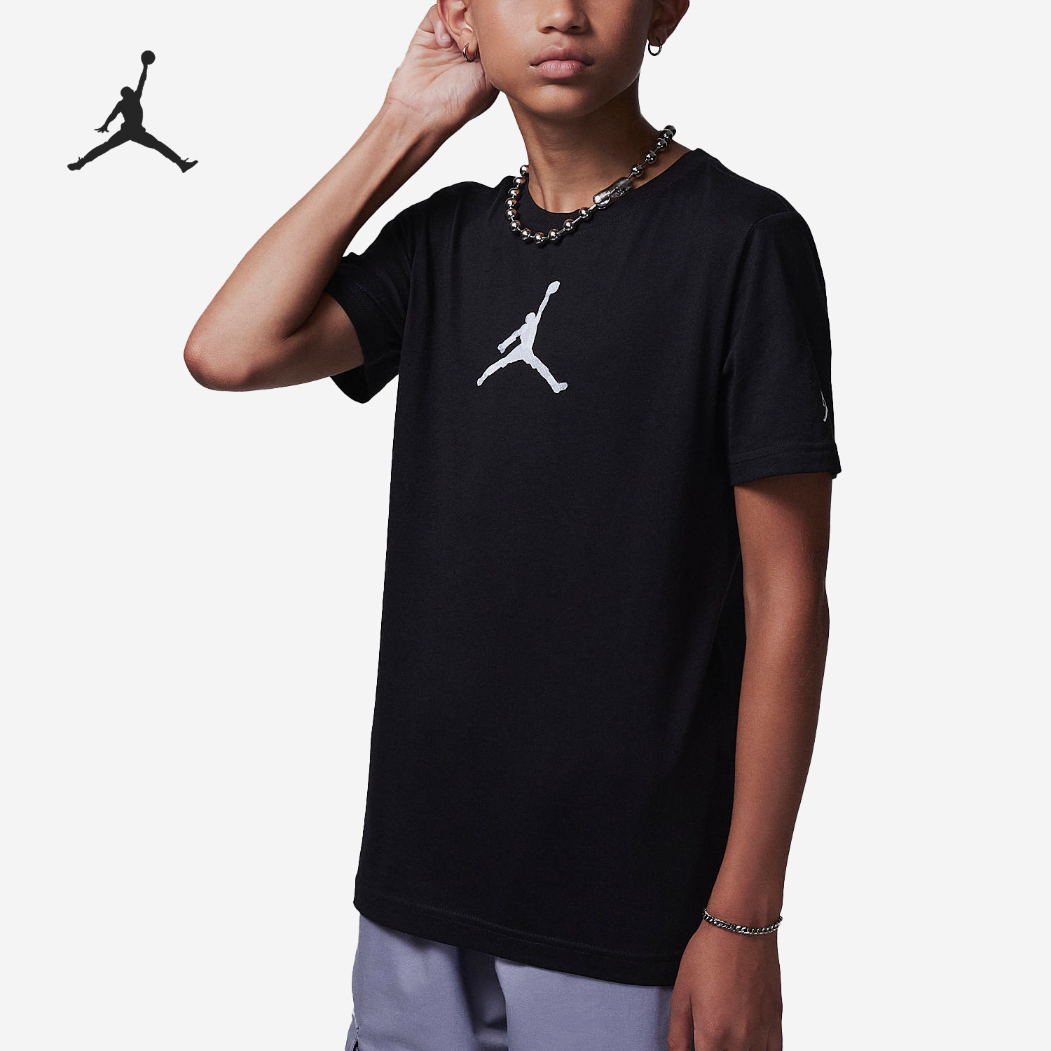 Nike/耐克正品JORDAN大童时尚休闲透气圆领短袖T恤FV5771-010
