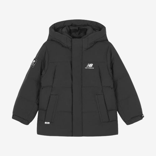 New Balance新百伦正品儿童字母拉链连帽长袖羽绒服7PD4E033-BK