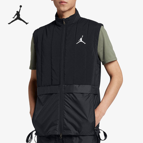 Nike/耐克正品JORDAN新款男黑色训练保暖经典宽松马甲AJ1057-010