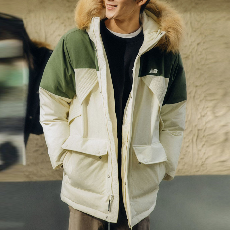 New Balance/NB正品冬季新款男子时尚保暖连帽羽绒服AMJ34323-CIC
