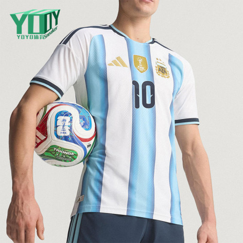 Adidas/阿迪达斯正品2025男士运动圆领套头透气足球短袖KH3934