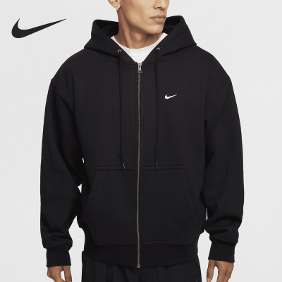 Nike/耐克正品Solo Swoosh男士全长拉链连帽外套FZ1165-010