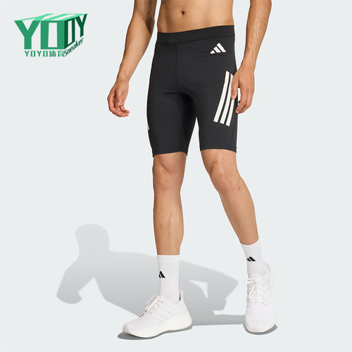 Adidas/阿迪达斯正品夏季男士休闲跑步紧身运动弹力短裤JZ2478
