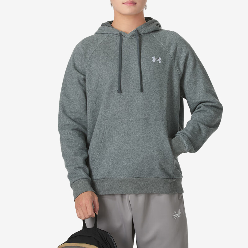 UA/安德玛正品2025新款男士加绒保暖训练运动连帽卫衣1379861-013