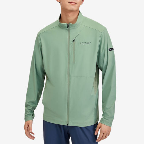 Skechers斯凯奇正品工装男字母拉链立领透气夹克P224M056-03LX