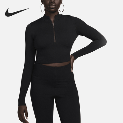 Nike/耐克正品新款女士修身长袖短款针织上衣T恤FN4690-010
