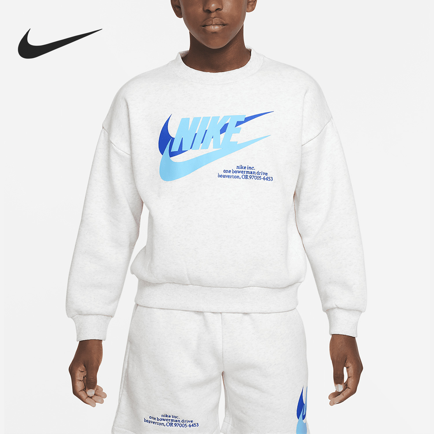 Nike/耐克正品CON大童OVERSIZE风运动加绒套头卫衣DX5140-051