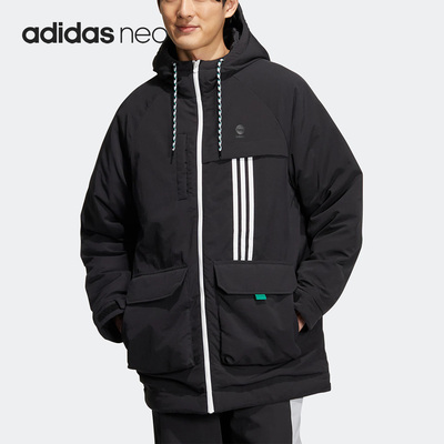 Adidas/阿迪达斯正品Neo冬季新款男女运动连帽羽绒服HN4763