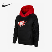 Nike 011 大童印花休闲运动针织连帽卫衣FJ6050 耐克正品 新款