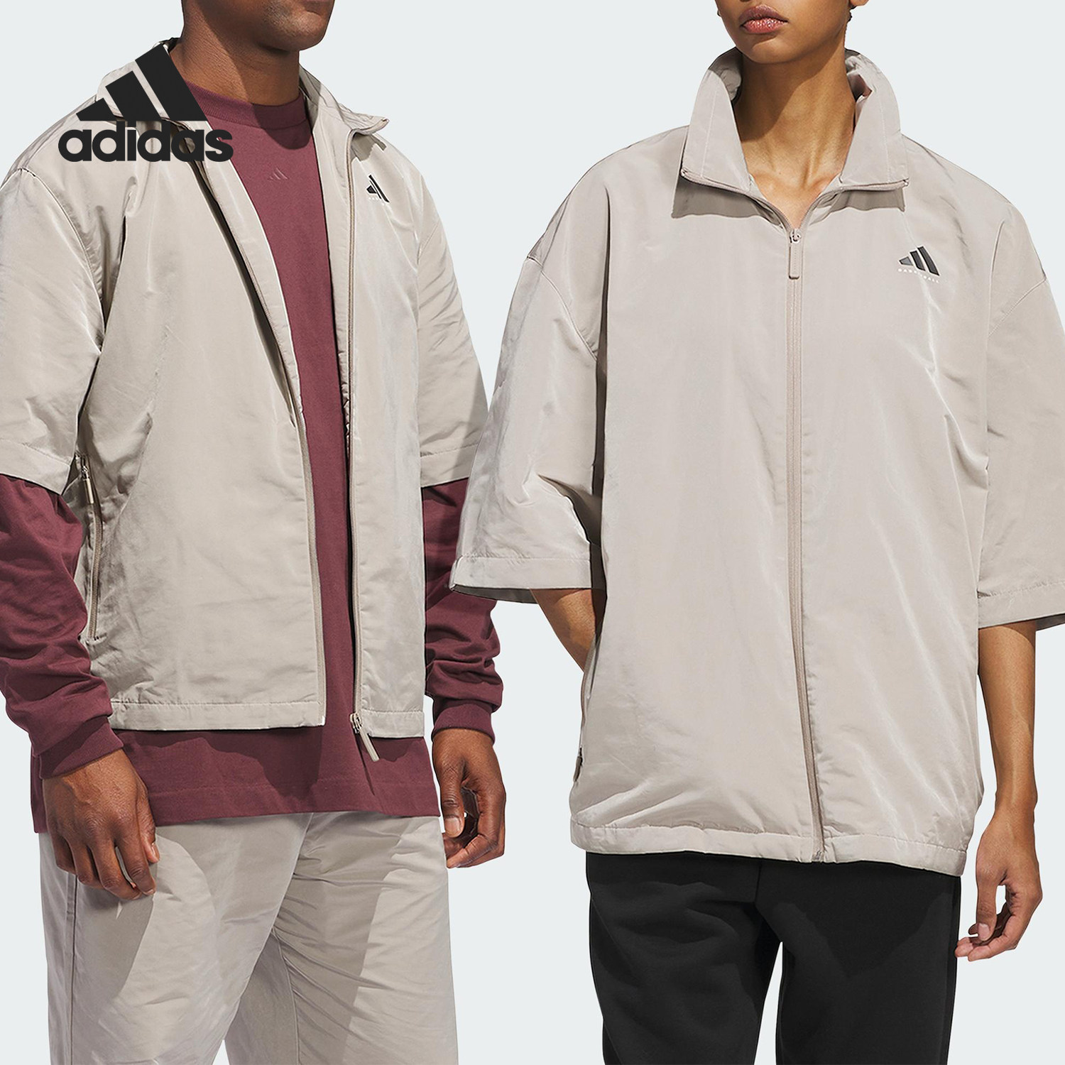 Adidas/阿迪达斯正品2025春季新款男女运动翻领外套JC7837