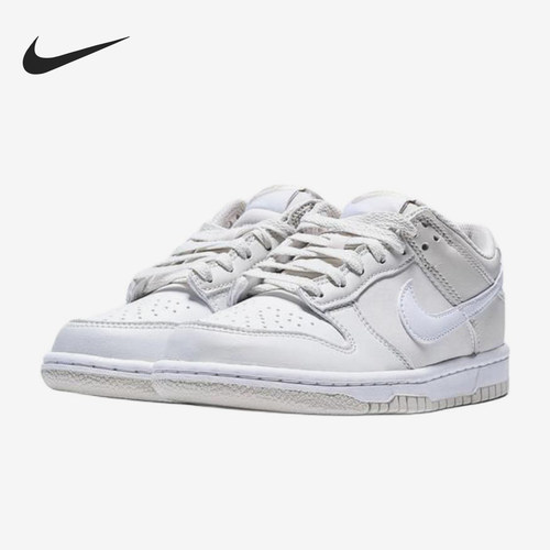 Nike/耐克正品Dunk新款儿童白灰色低帮皮革板鞋IU7766-016