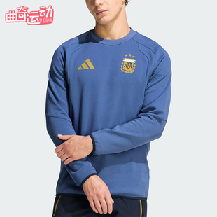 Adidas/阿迪达斯正品2025冬季款男士日常圆领套头足球卫衣JZ6315