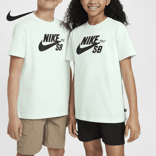 Nike/耐克正品夏季新款大童经典圆领透气运动短袖FN9673-394