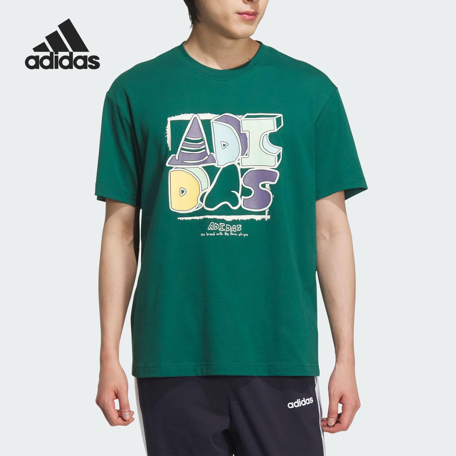 Adidas/阿迪达斯正品GFX T-SHIRT 3男女经典日常短袖T恤KB2830