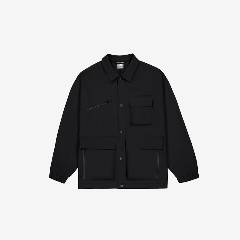 New Balance/NB正品新款男士翻领简约单排扣梭织夹克AMJ51302-BK