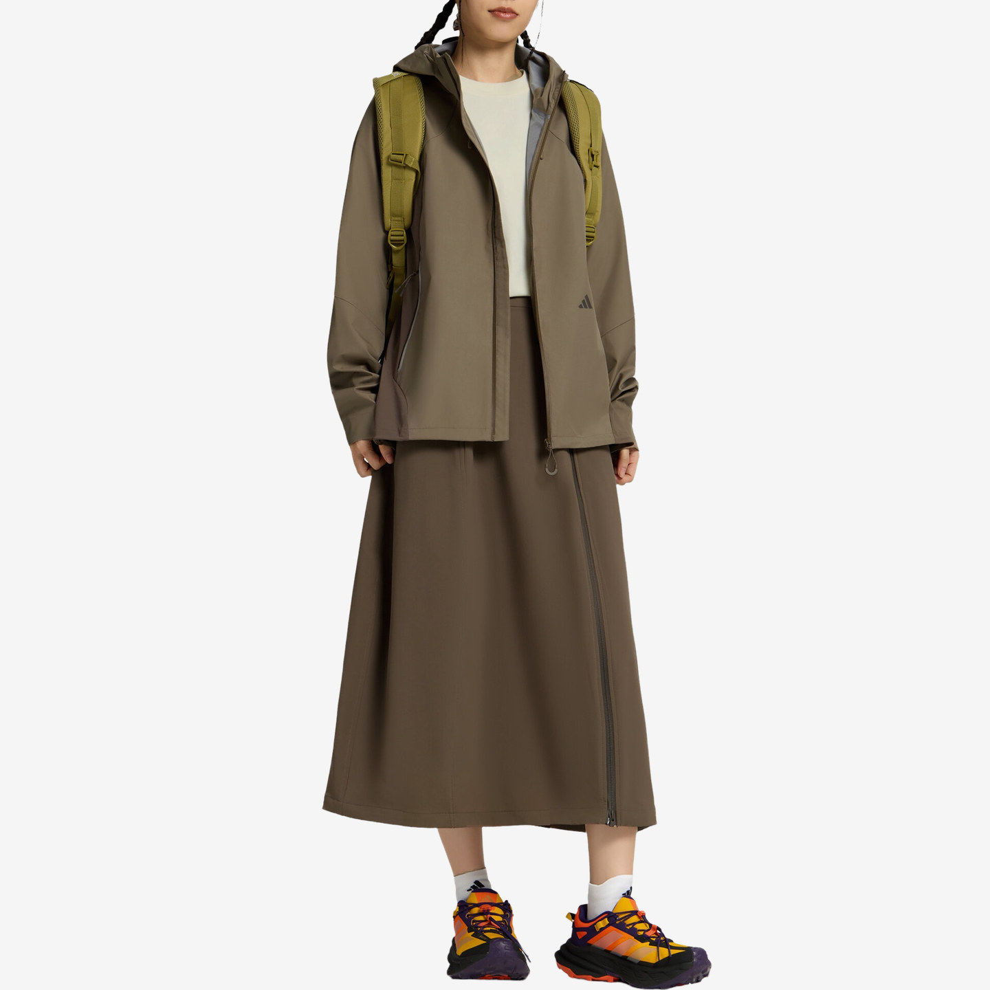 Adidas阿迪达斯正品TERREX XPLORIC女防泼水徒步开衫软壳衣LE6953