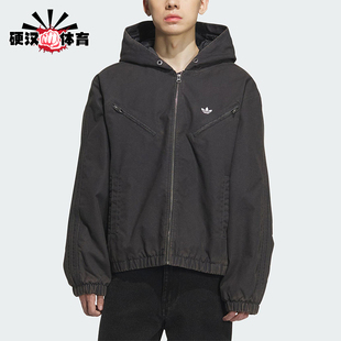 Adidas/阿迪达斯正品三叶草男女休闲连帽运动宽松保暖外套KC2640